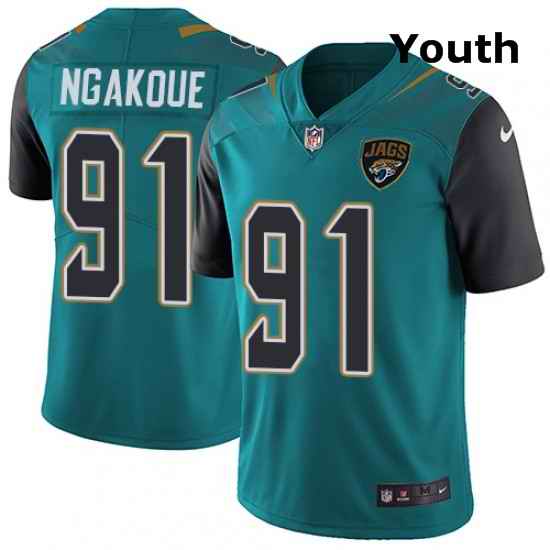 Youth Nike Jacksonville Jaguars 91 Yannick Ngakoue Teal Green Team Color Vapor Untouchable Limited Player NFL Jersey